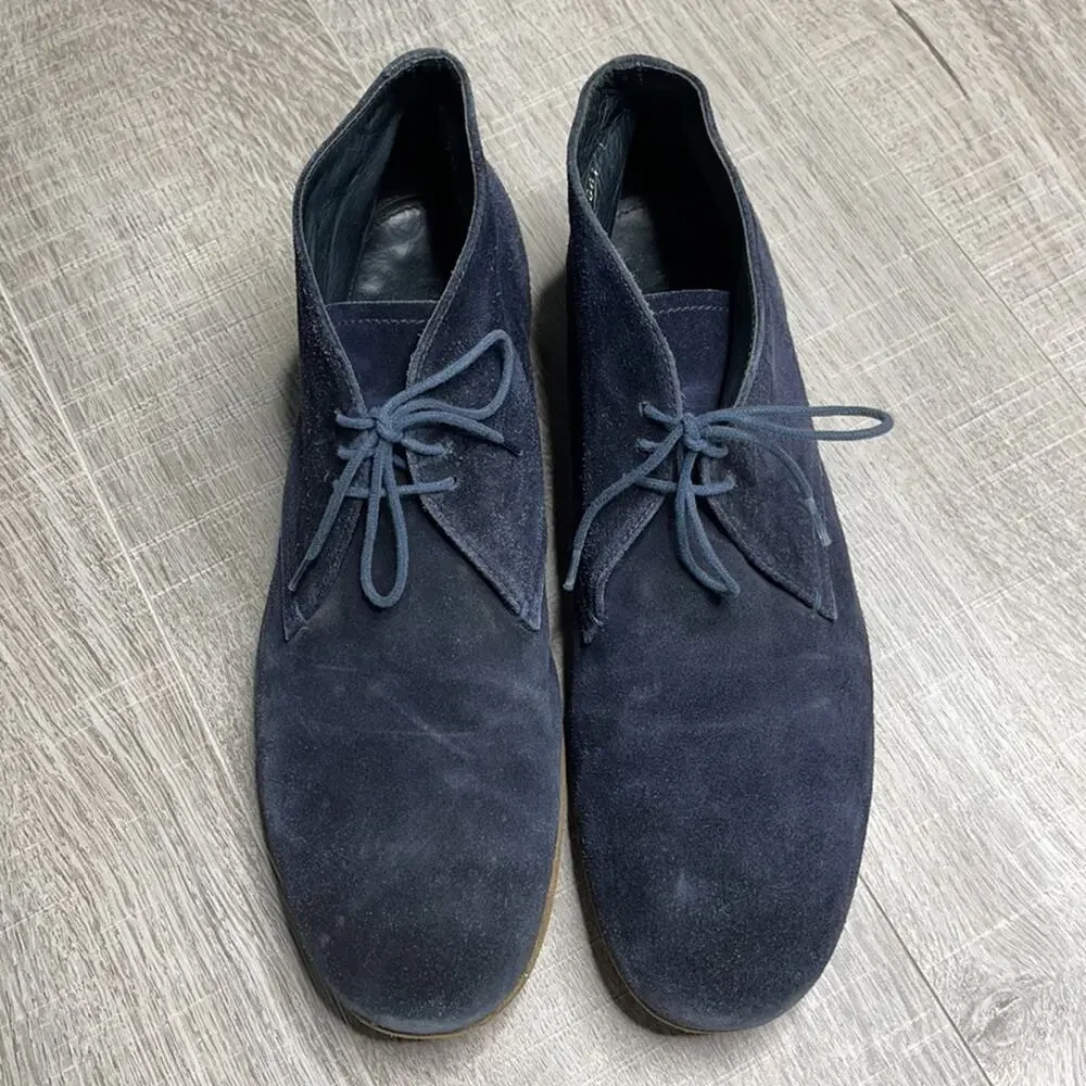 PRADA Midnight Suede Lace Up Desert Ankle Boots - Picture 6 of 11